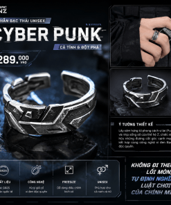 Nhẫn Bạc Thái Unisex TiemBacGenZ "Cyber Punk" – Cá Tính & Đột Phá