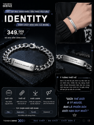 Lắc Tay Bạc TiemBacGenZ "Identity" – Đậm Chất Bản Bản Sắc Cá Nhân