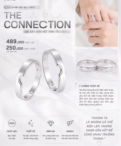 Cặp Nhẫn Đôi Bạc TiemBacGenZ "The Connection" – Sợi Dây Gắn Kết Tình Yêu Gen Z