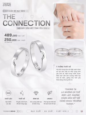 Cặp Nhẫn Đôi Bạc TiemBacGenZ "The Connection" – Sợi Dây Gắn Kết Tình Yêu Gen Z