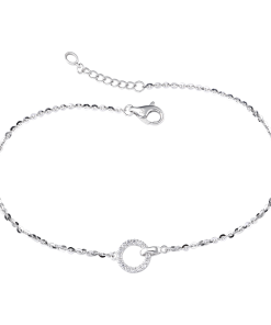 Lắc chân bạc đính đá Genz XM00K000028