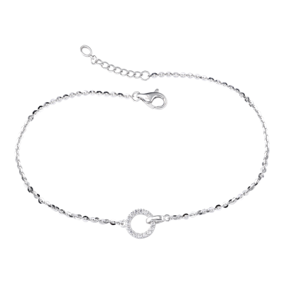 Lắc chân bạc đính đá Genz XM00K000028