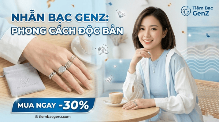nhẫn bạc genz phong cách độc bản tại tiệm bạc genz